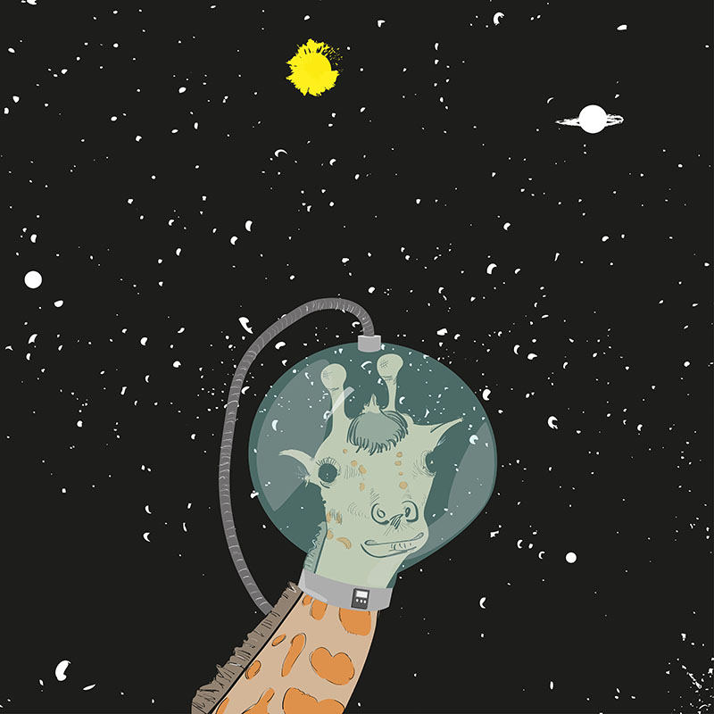 Πίνακας σε καμβά Καμηλοπάρδαλη στο Διάστημα
